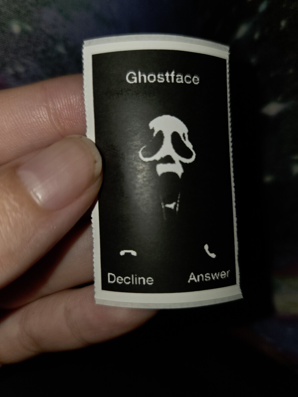 Ghostface Incoming Call Mini Sticker | Fan-Made Horror Sticker | Approx. 2" - Picture 5 of 5